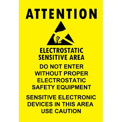 Electrostatic Sensitive Area ESD Warning Sign Poster Print – 13×19