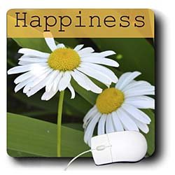 Patricia Sanders Flowers – Happiness Daisies- Flowers- Inspirational Quotes- Photography – Mouse Pads