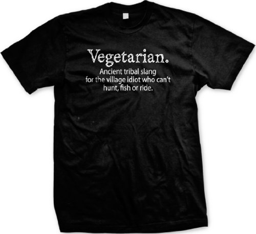 Vegetarian T-Shirt, Funny T-Shirts Vegan, Large, Black