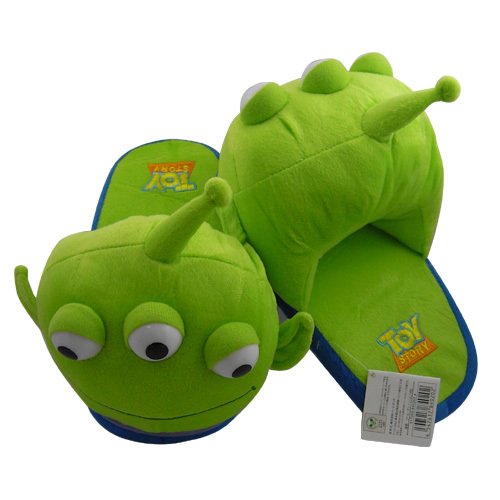 Cute Toy Story Alien Soft Plush Slipper Green 3 Eyes Disney Collect Funny Gift