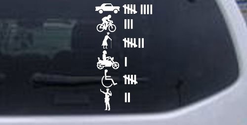 Keeping Count Funny Car Window Wall Laptop Decal Sticker — White 4.5in X 8.5in