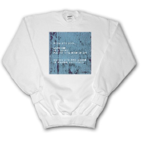 Blue Tie Dye Happiness Poem Inspirational Quotes Poetry – Adult SweatShirt Large