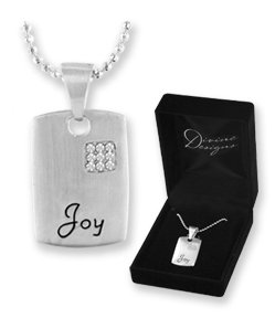 JOY Divine Designs Matte & Crystal Inspirational Gift Boxed Pendant