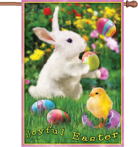 Premier 52465 House Illuminated Flag, Joyful Easter, 28 by 40-Inch