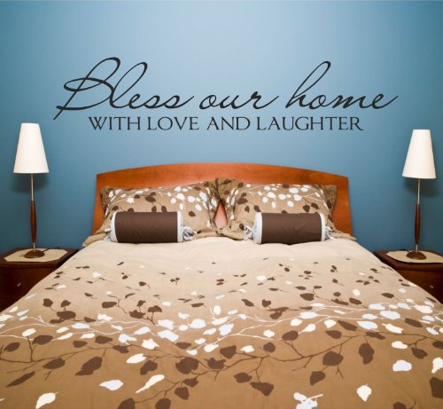 Bless our Home with love and laughter. – Wall Decals – Wall stickers – selected color: Dark Brown – Want different color ? Choose from 24 colors in “Color Name” dropbox below