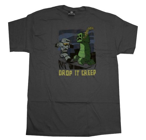 Minecraft Drop It Creep Creeper Funny Video Game T-Shirt Tee Select Shirt Size: Medium