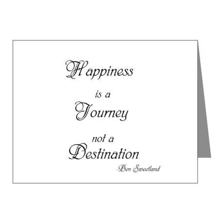 Happiness Is a Journey Not a Destination Quote Note Card (Set of 10) 4.25″ X 5.5″