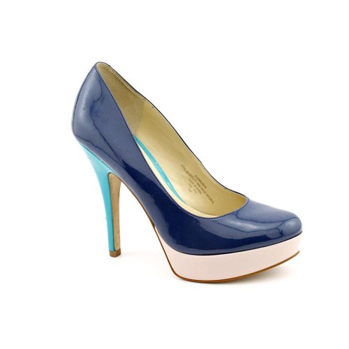 Enzo Angiolini Smiles Womens Size 6 Blue Patent Leather Platforms Shoes