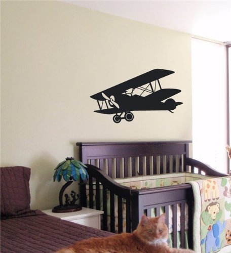 Kids Wall Art Sticker Baby Room Nursery Boy Girl Bedroom Funny Airplane Old 09
