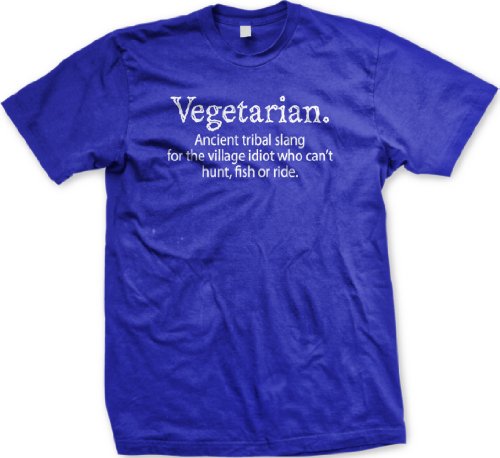 Vegetarian T-Shirt, Funny T-Shirts Vegan, Medium, Royal Blue