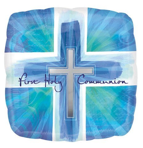18 Inch Joyous Cross Communion Blue Verses Balloons