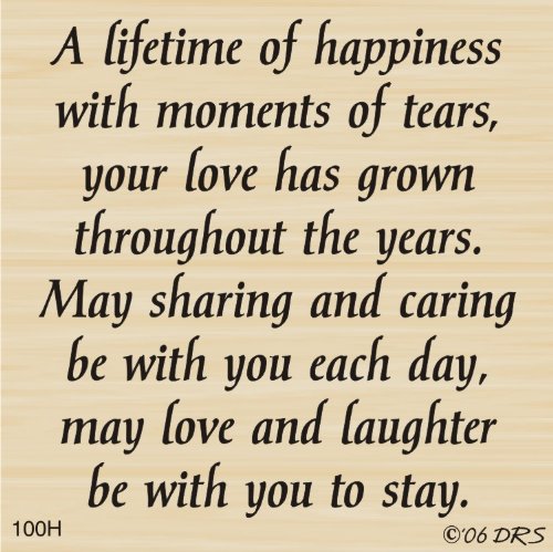 Love and Laughter Anniversary Greeting Rubber Stamp