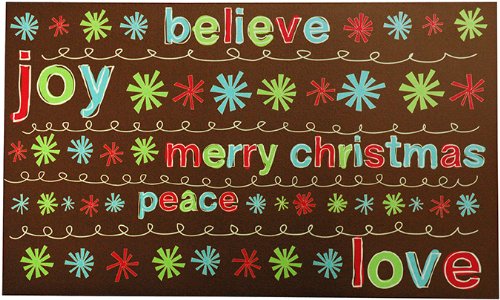 Townhouse Rugs Outdoor Joyful Christmas Words Doormat