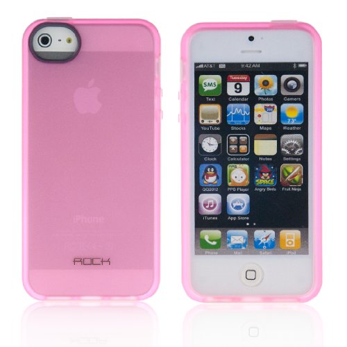 ROCK Back Anti-Slip Cover Case Protector Shell for Apple iPhone 5 iPhone5 Joyful Free Series Pink