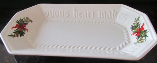 Pfaltzgraff Christmas Heritage Embossed Bread Tray Joyous Heart