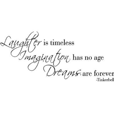 Tinker Bell Quote Laughter Is Timeless 23×12 Wall Saying Vinyl Decal