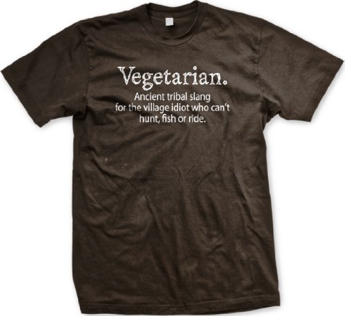 Vegetarian T-Shirt, Funny T-Shirts Vegan, XX-Large, Brown