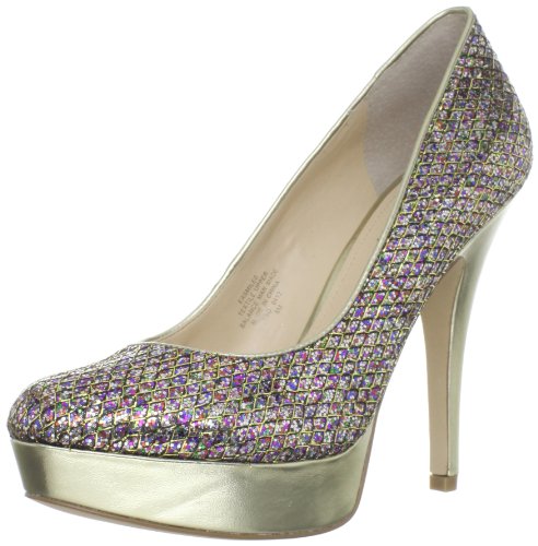 Enzo Angiolini Women’s Smiles Platform Pump,Gold Multi Fabric,8 M US