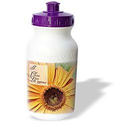 Patricia Sanders Flowers – I Choose Happiness Gerbera Flowers Inspirational Quotes – Water Bottles