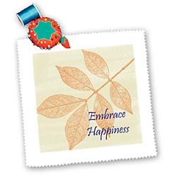 Orange Leaves with Inspirational Quote Embrace Happiness – 12×12 Quilt Square