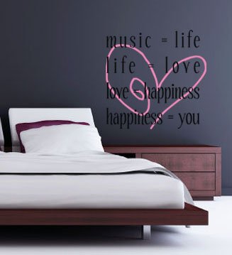 MUSIC = LIFE = LOVE = HAPPINESS = YOU. MULTI COLOR WALL QUOTE MUSIC = LIFE = LOVE = HAPPINESS = YOU. MULTI COLOR WALL QUOTE