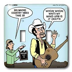 Rich Diesslins Funny General Cartoons – Country Music Video and Macho Country Singer Parody – Light Switch Covers – double toggle switch