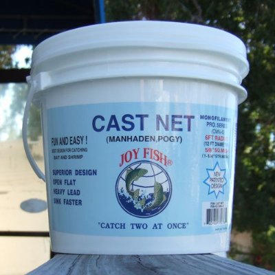 Joy Fish Manhaden Cast Net: 5/8″ Sq. Mesh, 6 ft Radius