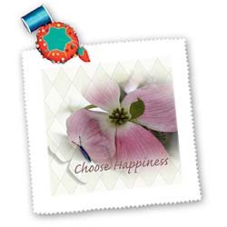 Dogwood and Butterfly – Inspirational Choose Happiness – Quotes – Flowers – 6×6 Quilt Square