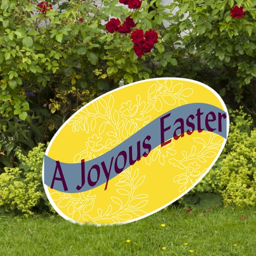 Joyous Easter Egg Floral Pattern Yard Sign