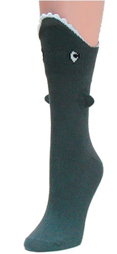 Shark Bite 3 Dimensional Trouser Socks by Foot Traffic