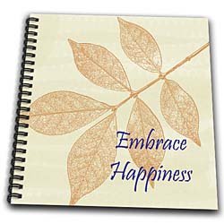 Orange Leaves with Inspirational Quote Embrace Happiness – Memory Book 12 X 12 Inch
