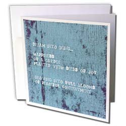 Patricia Sanders Inspirations – Blue Tie Dye Happiness Poem Inspirational Quotes Poetry – Greeting Cards-12 Greeting Cards with envelopes