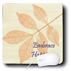 PS Creations – Orange Leaves with Inspirational Quote Embrace Happiness – Mouse Pads