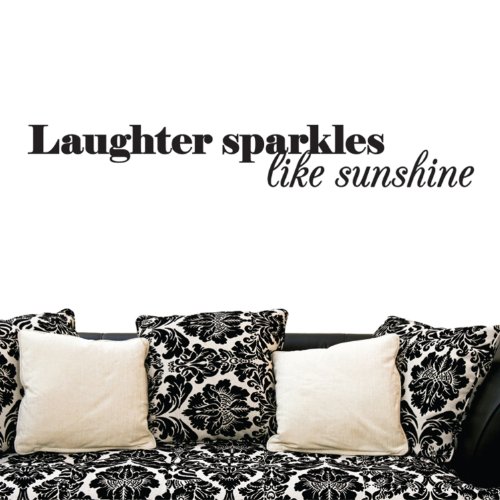 DCWV Designer Wall Lettering, Laughter Sparkles Vinyl, Black