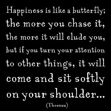 Happiness Is Like A Butterfly – Thoreau Black and White Magnet