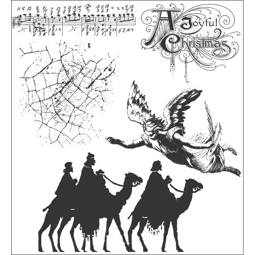 Stampers Anonymous Tim Holtz Cling Rubber Stamp Set, Joyful Song