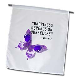 Happiness Quote Purple Butterfly Inspiration Spirituality – 12 X 18 Inch Garden Flag