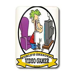 Dooni Designs Worlds Greatest Cartoons – Funny Worlds Greatest Video Gamer Cartoon – Light Switch Covers – single toggle switch