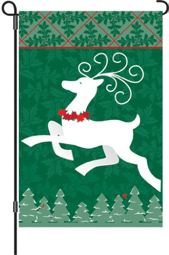 Premier Kites 51867 Garden Brilliance Flag, Joyful Reindeer, 12 by 18-Inch