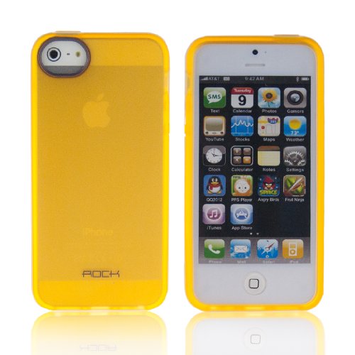 ROCK Back Anti-Slip Cover Case Protector Shell for Apple iPhone 5 iPhone5 Joyful Free Series Orange
