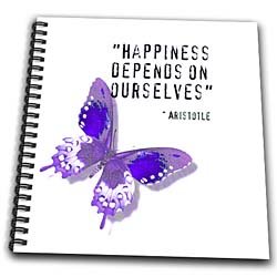 Happiness Quote Purple Butterfly Inspiration Spirituality – Memory Book 12 X 12 Inch
