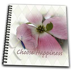 Dogwood and Butterfly – Inspirational Choose Happiness – Quotes – Flowers – Memory Book 12 X 12 Inch
