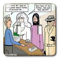 Rich Diesslins Funny Religious Light Cartoons – God Id Needed at Video Check-Out – Light Switch Covers – double toggle switch