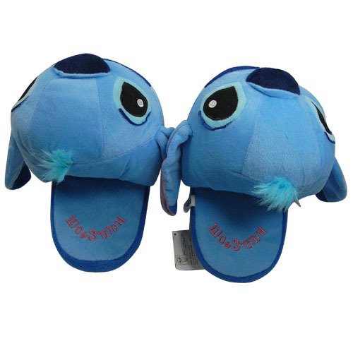 Funny Blue Lilo Stitch Plush Soft Slipper Stuffed Cartoon Collect for Disney Toy