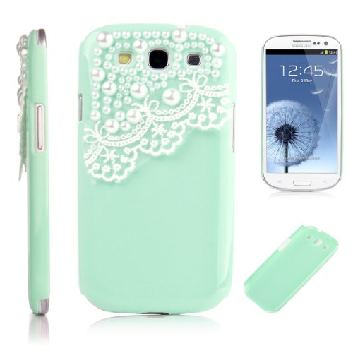 Pandamimi Deluxe Green Cover with White Lace for Samsung Galaxy S3 I9300 – At & T, T Mobile, Sprint, Verizon, U.s.cellular