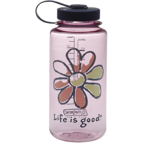 Life is good. Water Bottle – Joyful Daisy – Petal Pink