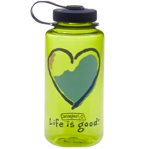 Life is good. Water Bottle – Joyful Heart – Citron Green