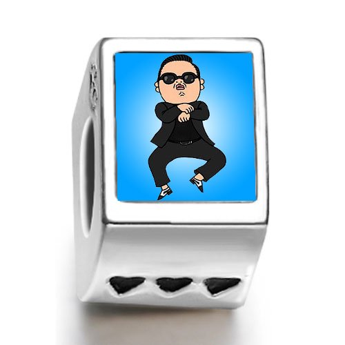 Soufeel Gangnam Style dance funny man photo three heart charm beads Soufeel Gangnam Style dance funny man photo three heart charm beads