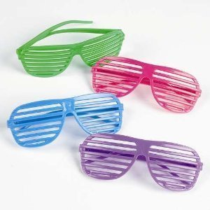 12 Pairs of 80′s Shutter Shade Sunglasses – Party Favors