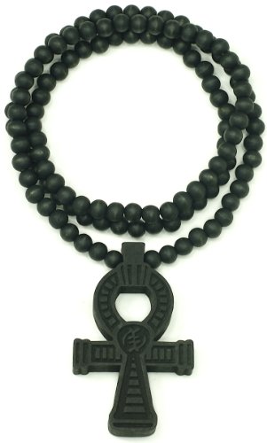 ANKH(Joy Of Life) New Good Wood Goodwood Black Natural Wood Pendant Replica Necklace Piece Positive Spirit Magic Power Circle Egyptian Positive Power Of Joyous Life